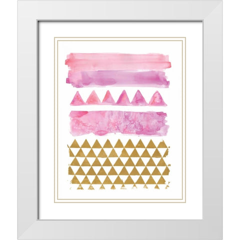 Rose Gold White Modern Wood Framed Art Print with Double Matting by Sta Teresa, Ashley