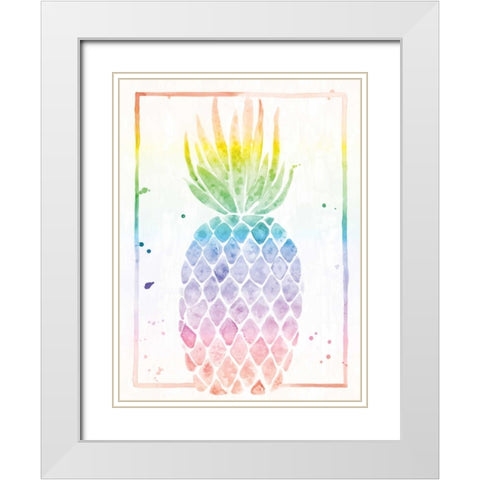 Pineapple Sunrise White Modern Wood Framed Art Print with Double Matting by Sta Teresa, Ashley