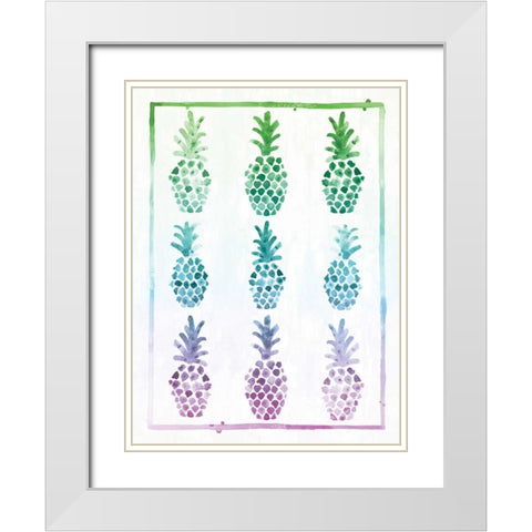Ombre Pineapple White Modern Wood Framed Art Print with Double Matting by Sta Teresa, Ashley