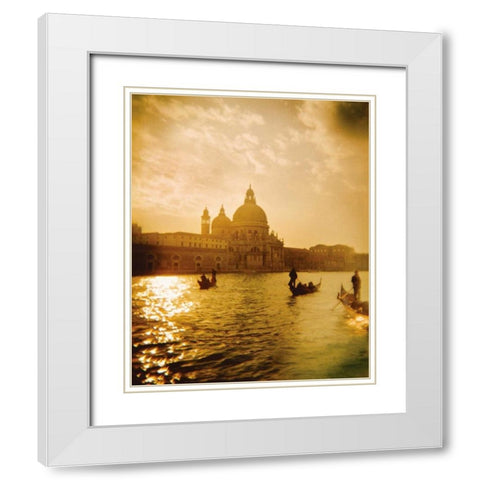Venezia Sunset I White Modern Wood Framed Art Print with Double Matting by Clayton-Thompson, Philip