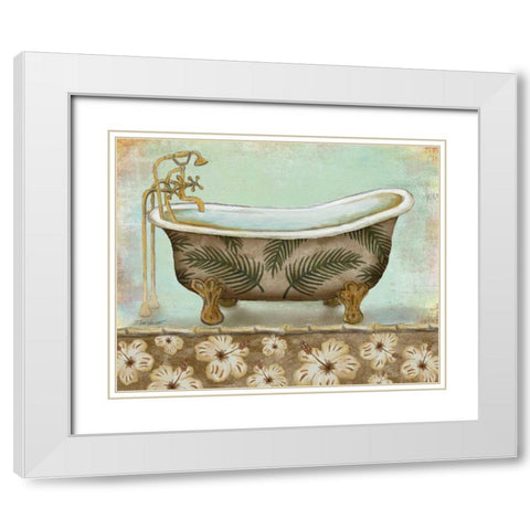 Tropical Bath I White Modern Wood Framed Art Print with Double Matting by Williams, Todd