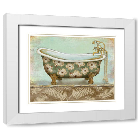 Tropical Bath II White Modern Wood Framed Art Print with Double Matting by Williams, Todd