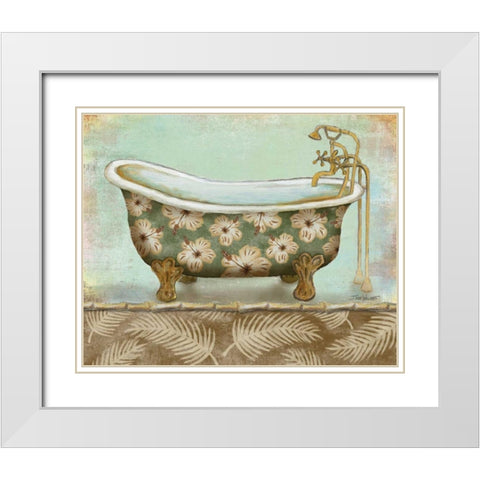 Tropical Bath II White Modern Wood Framed Art Print with Double Matting by Williams, Todd