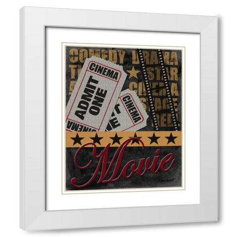 Movie White Modern Wood Framed Art Print with Double Matting by Williams, Todd