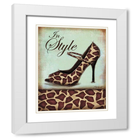 Giraffe Shoe White Modern Wood Framed Art Print with Double Matting by Williams, Todd