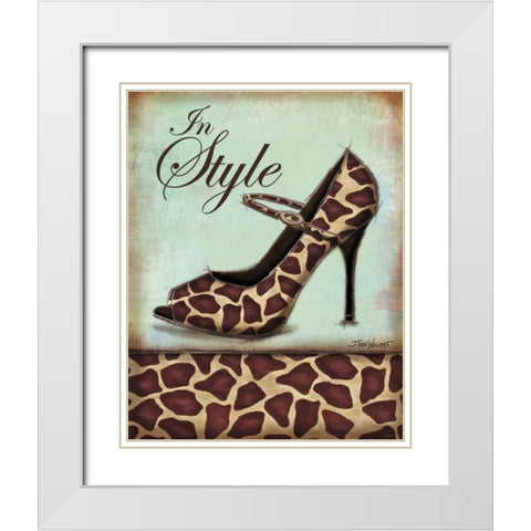 Giraffe Shoe White Modern Wood Framed Art Print with Double Matting by Williams, Todd