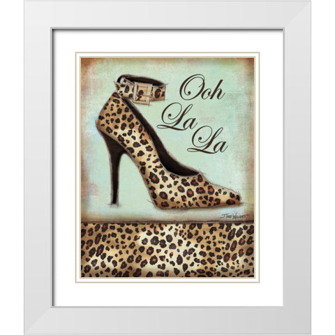 Leopard Shoe White Modern Wood Framed Art Print with Double Matting by Williams, Todd