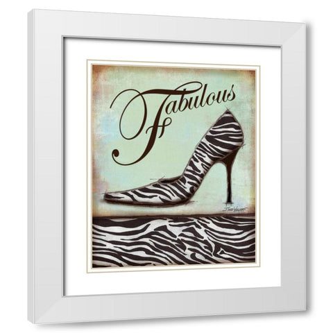 Zebra Shoe White Modern Wood Framed Art Print with Double Matting by Williams, Todd