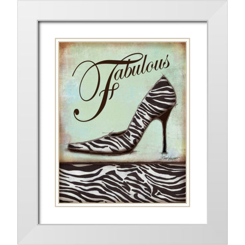 Zebra Shoe White Modern Wood Framed Art Print with Double Matting by Williams, Todd