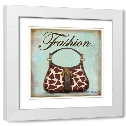 Giraffe Purse White Modern Wood Framed Art Print with Double Matting by Williams, Todd