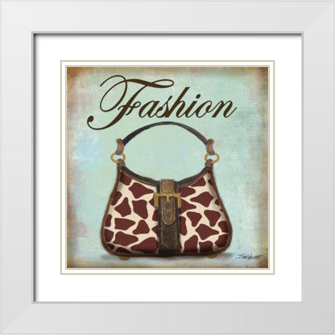 Giraffe Purse White Modern Wood Framed Art Print with Double Matting by Williams, Todd