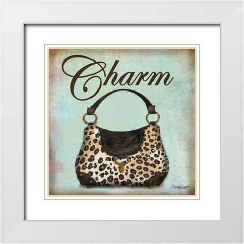Leopard Purse White Modern Wood Framed Art Print with Double Matting by Williams, Todd