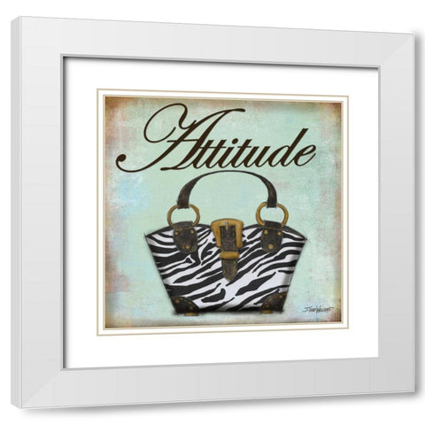 Zebra Purse White Modern Wood Framed Art Print with Double Matting by Williams, Todd