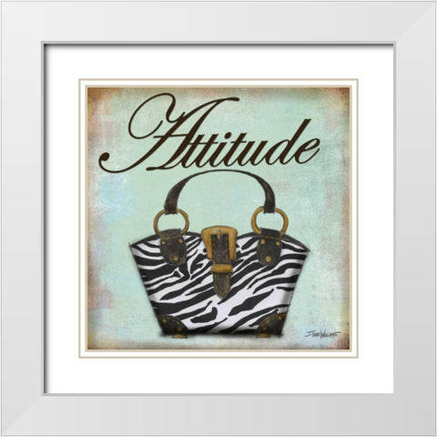 Zebra Purse White Modern Wood Framed Art Print with Double Matting by Williams, Todd