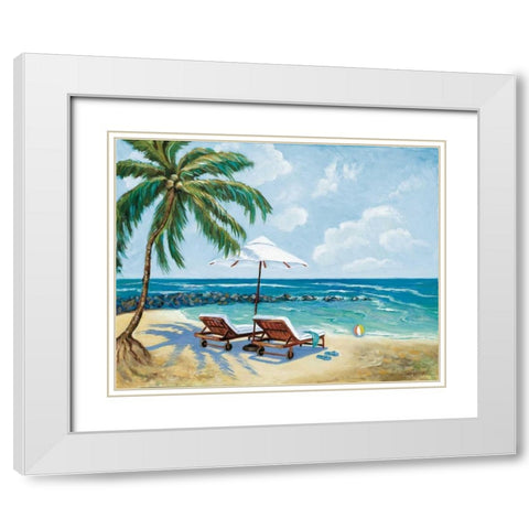 Sea Side White Modern Wood Framed Art Print with Double Matting by Williams, Todd
