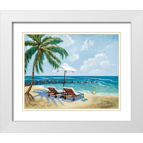 Sea Side White Modern Wood Framed Art Print with Double Matting by Williams, Todd