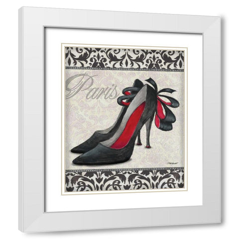 Classy Shoes II White Modern Wood Framed Art Print with Double Matting by Williams, Todd