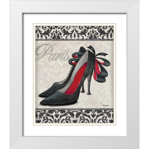 Classy Shoes II White Modern Wood Framed Art Print with Double Matting by Williams, Todd