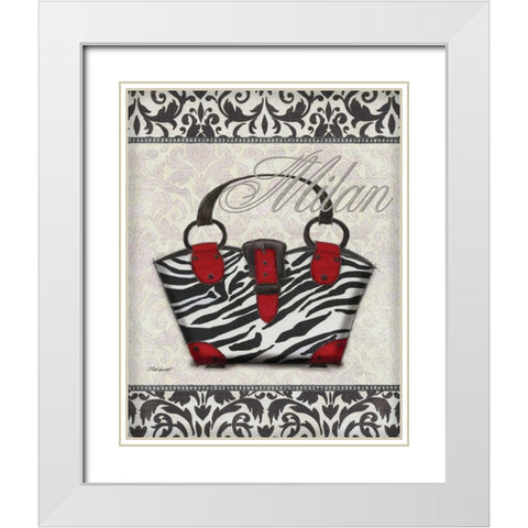 Classy Purse I White Modern Wood Framed Art Print with Double Matting by Williams, Todd