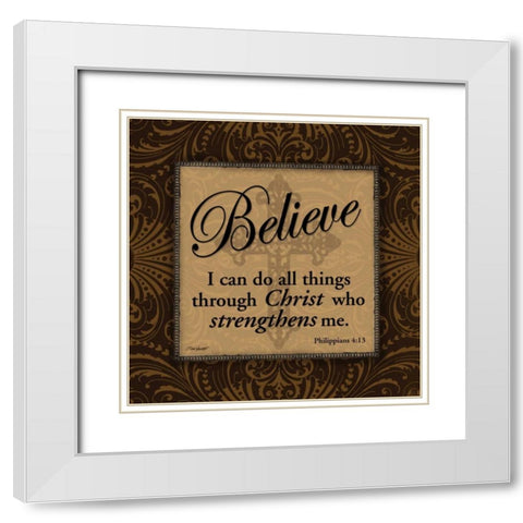 Believe White Modern Wood Framed Art Print with Double Matting by Williams, Todd