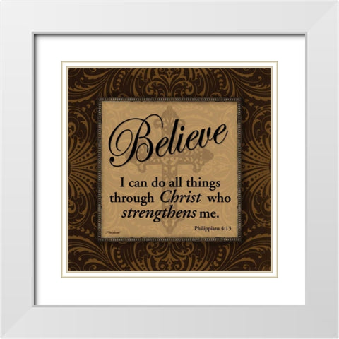 Believe White Modern Wood Framed Art Print with Double Matting by Williams, Todd