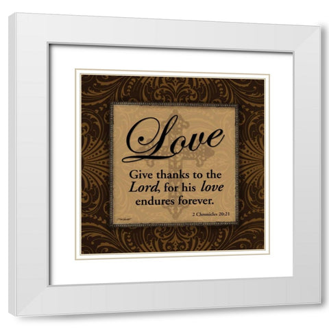 Love White Modern Wood Framed Art Print with Double Matting by Williams, Todd