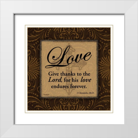 Love White Modern Wood Framed Art Print with Double Matting by Williams, Todd