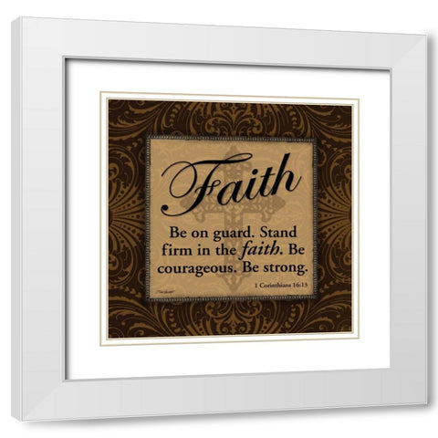 Faith White Modern Wood Framed Art Print with Double Matting by Williams, Todd
