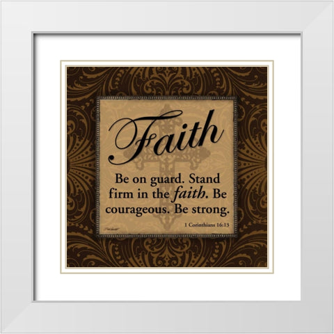Faith White Modern Wood Framed Art Print with Double Matting by Williams, Todd