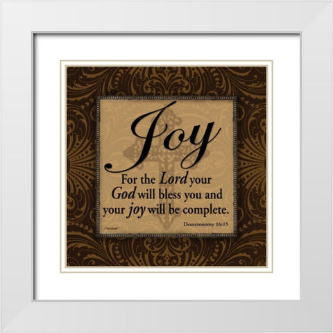 Joy White Modern Wood Framed Art Print with Double Matting by Williams, Todd