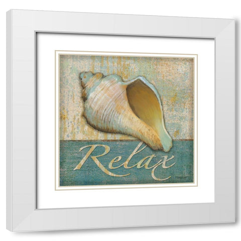 Relax White Modern Wood Framed Art Print with Double Matting by Williams, Todd