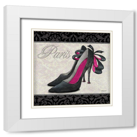 Pink Shoes Square II White Modern Wood Framed Art Print with Double Matting by Williams, Todd