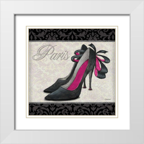 Pink Shoes Square II White Modern Wood Framed Art Print with Double Matting by Williams, Todd