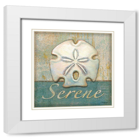 Serene White Modern Wood Framed Art Print with Double Matting by Williams, Todd
