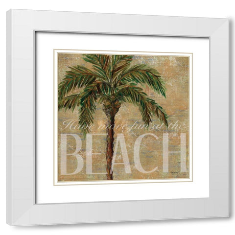 Beach Palm White Modern Wood Framed Art Print with Double Matting by Williams, Todd