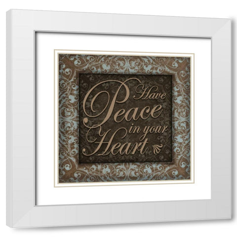 Have Peace White Modern Wood Framed Art Print with Double Matting by Williams, Todd