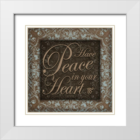 Have Peace White Modern Wood Framed Art Print with Double Matting by Williams, Todd