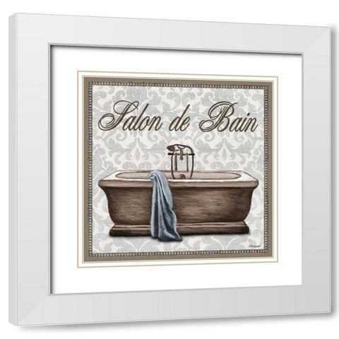 Salon de Bain Square White Modern Wood Framed Art Print with Double Matting by Williams, Todd