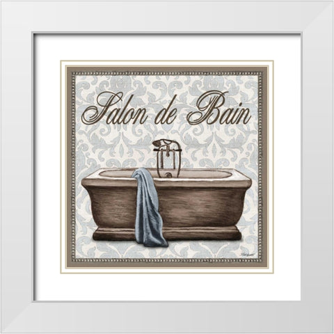 Salon de Bain Square White Modern Wood Framed Art Print with Double Matting by Williams, Todd