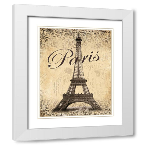 Paris White Modern Wood Framed Art Print with Double Matting by Williams, Todd