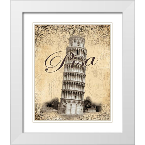Pisa White Modern Wood Framed Art Print with Double Matting by Williams, Todd