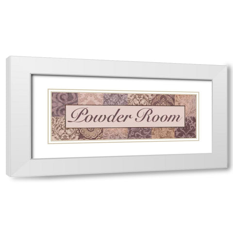 Powder Room Purple White Modern Wood Framed Art Print with Double Matting by Williams, Todd