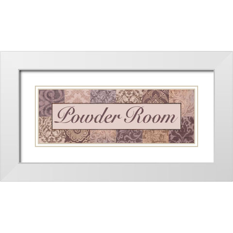Powder Room Purple White Modern Wood Framed Art Print with Double Matting by Williams, Todd
