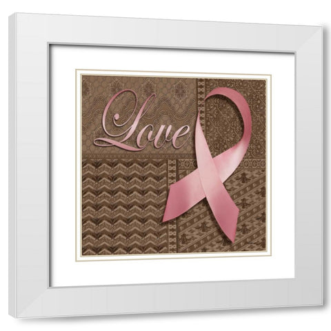 Love Ribbon White Modern Wood Framed Art Print with Double Matting by Williams, Todd