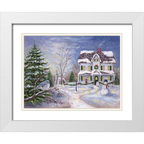 Home for the Holidays White Modern Wood Framed Art Print with Double Matting by Williams, Todd