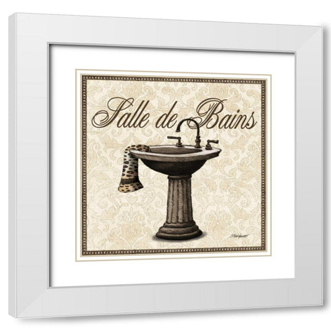 Leopard Bath II White Modern Wood Framed Art Print with Double Matting by Williams, Todd