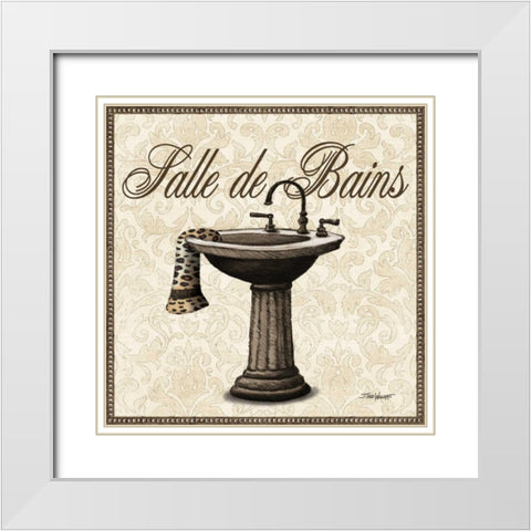 Leopard Bath II White Modern Wood Framed Art Print with Double Matting by Williams, Todd