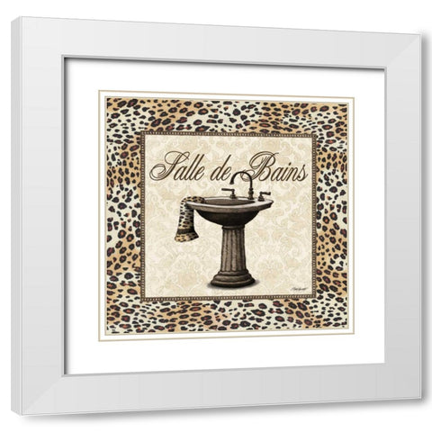 Leopard Sink White Modern Wood Framed Art Print with Double Matting by Williams, Todd