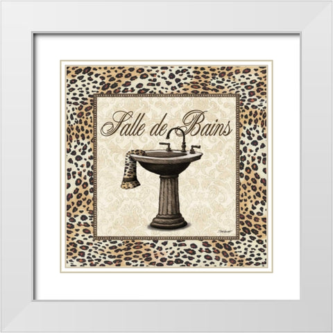 Leopard Sink White Modern Wood Framed Art Print with Double Matting by Williams, Todd
