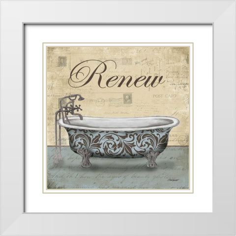 Renew Tub White Modern Wood Framed Art Print with Double Matting by Williams, Todd